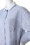 【3/6 0:00販売開始】コットンリネンストライプ クレリックシャツ エブール/ebure