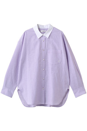 エブール/ebureの【3/6 0:00販売開始】コットンリネンストライプ クレリックシャツ(110400/110403)