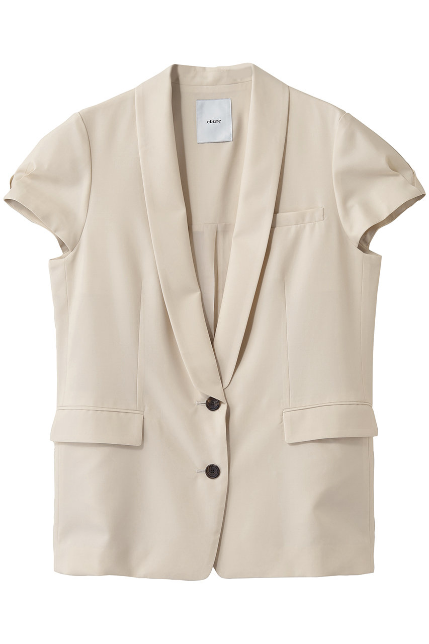 エブール/ebureのライトトロピカルウール キャップスリーブジャケット(アイボリー/4310400168/26SSJK11)