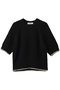 【3/6 0:00販売開始】ナチュラルテープニット 半袖リブニットプルオーバー エブール/ebure ブラック