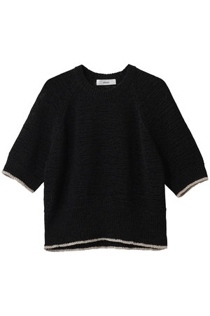 エブール/ebureの【3/6 0:00販売開始】ナチュラルテープニット 半袖リブニットプルオーバー(110300/110301)