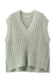 ナチュラルテープニット Vネックリブニットベスト エブール/ebure