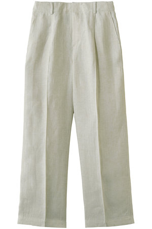 エブール/ebureの【予約販売】ピュアリネンヘリンボーン ベルテッドワイドパンツ(110600/110601)