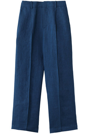 エブール/ebureの【予約販売】ピュアリネンヘリンボーン ベルテッドワイドパンツ(110600/110601)