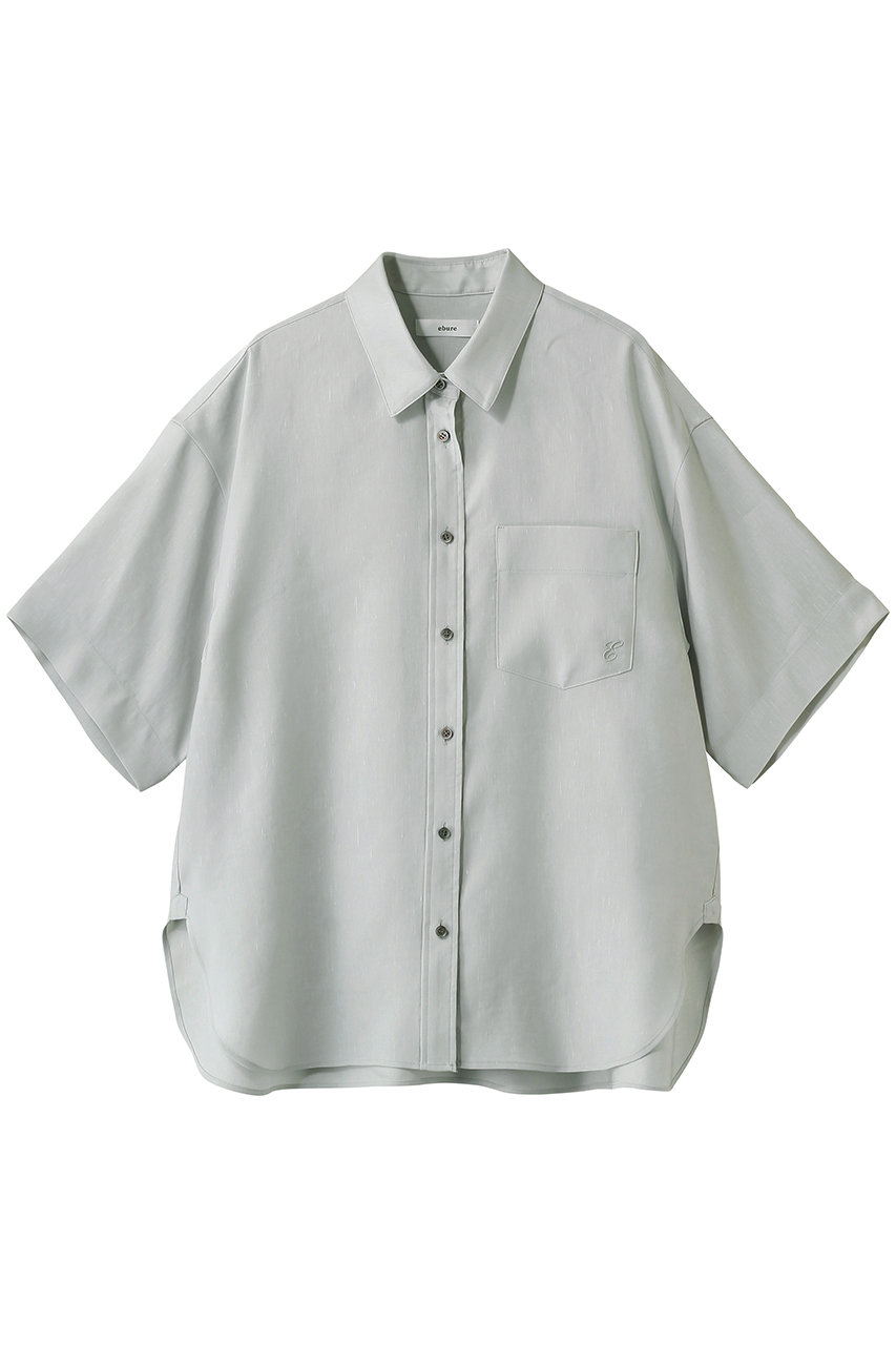 エブール/ebureの【3/6 0:00販売開始】リネンアセテート 半袖シャツ(ライトグリーン/4310700574/26SSBL15)