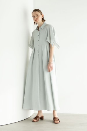 エブール/ebureの【予約販売】リネンアセテート ハンカチーフスリーブワンピース(110500/110502)