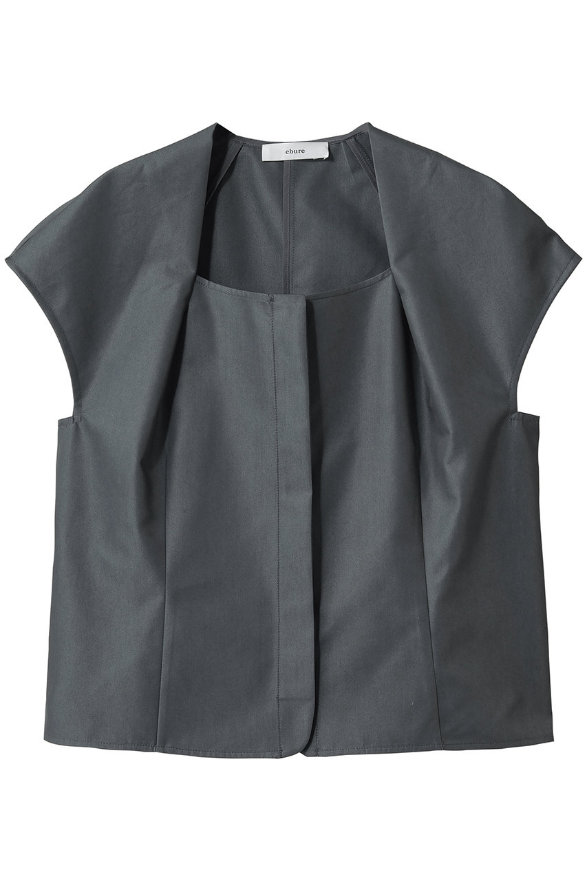 エブール/ebureの【予約販売】コットンシャンブレーツイル デザインブラウス(グレー/4310700575/26SSBL17)