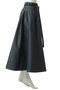 【予約販売】コットンシャンブレーツイル 巻き風フレアスカート エブール/ebure