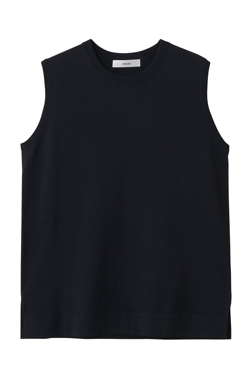 エブール/ebureの【予約販売】ライトシルクコットン ノースリーブニットトップス(ネイビー/4310800199/26SSKT17)