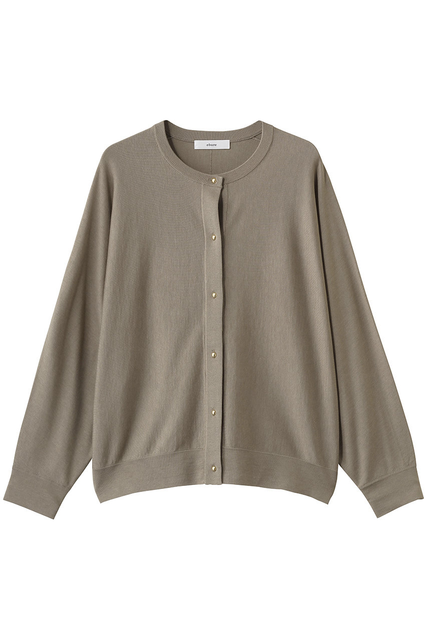 エブール/ebureのライトシルクコットン クルーネックニットカーディガン(ライトブラウン/4310800200/26SSKT18)