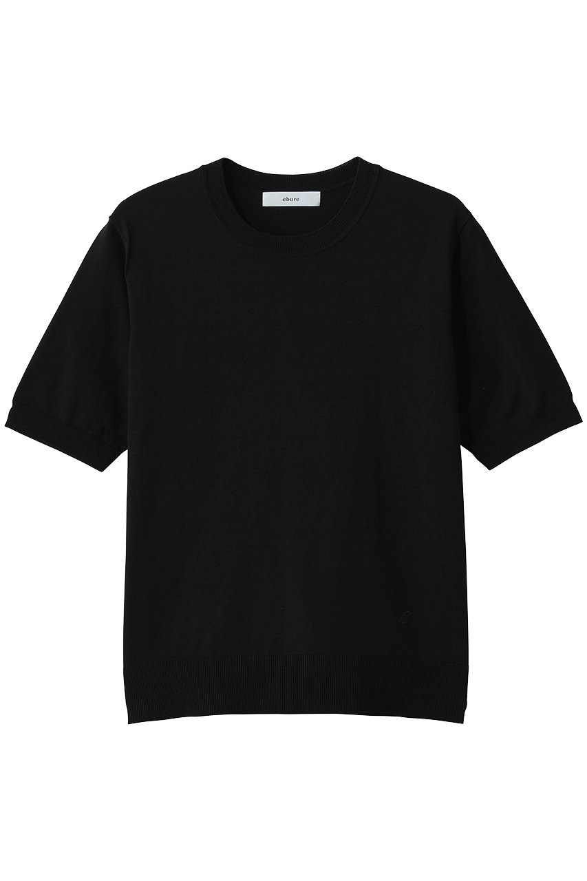 エブール/ebureの【予約販売】ハイクラスコンパクトコットン 半袖ニットトップス(ブラック/4310800210/26SSKT21)