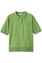 【予約販売】ハイクラスコンパクトコットン ポロカラーニットトップス エブール/ebure グリーン