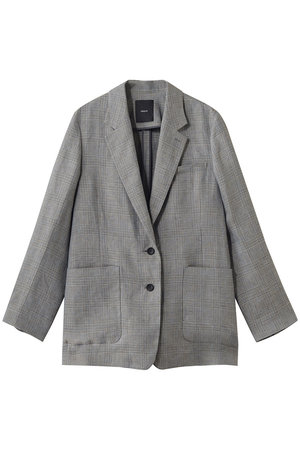 エブール/ebureの【4/3 0:00販売開始】リネングレンチェック 2釦シングルジャケット(110800/110801)