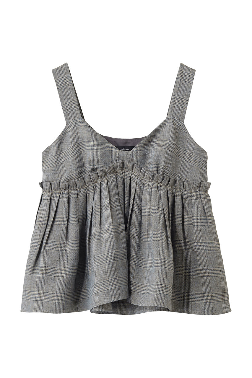 エブール/ebureの【4/3 0:00販売開始】リネングレンチェック ショートキャミソール(ライトグレー/4310700576/26SSBL19)