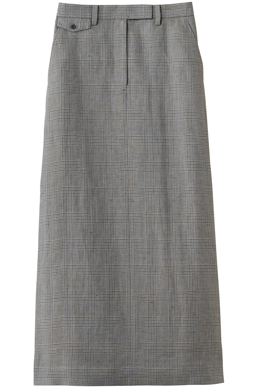 エブール/ebureの【4/3 0:00販売開始】リネングレンチェック マキシスカート(ライトグレー/4310500222/26SSSK18)