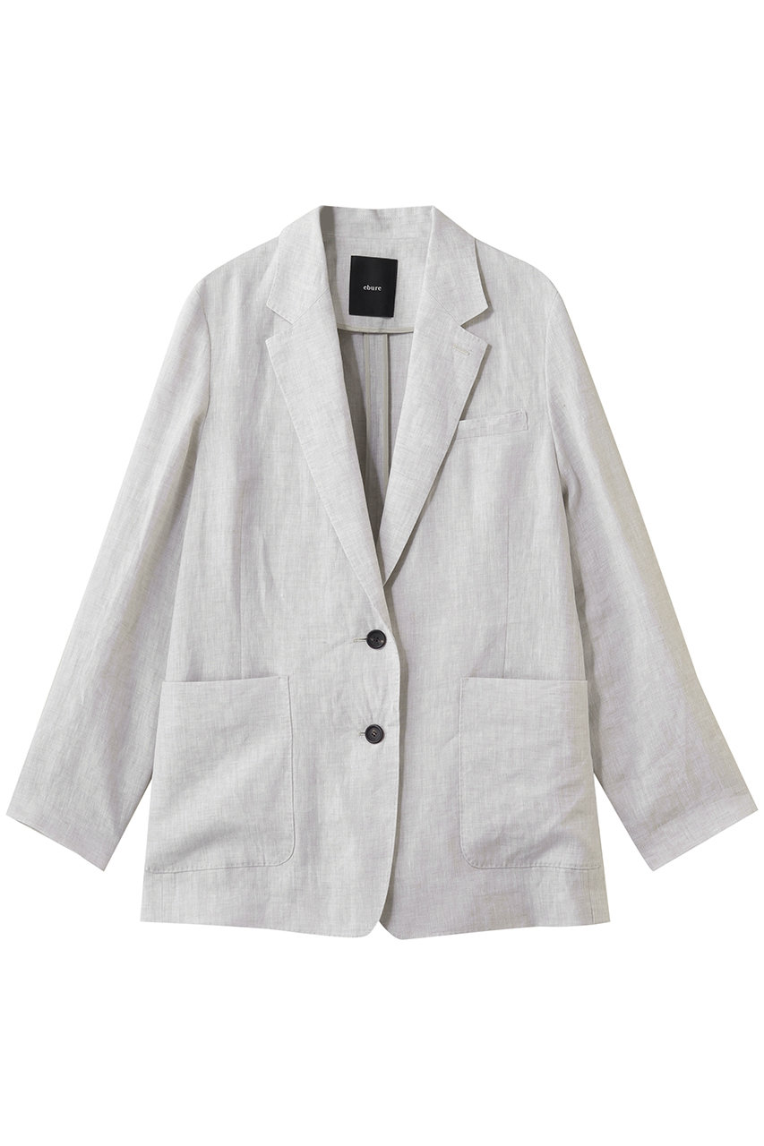 エブール/ebureの【4/3 0:00販売開始】ライトピュアリネン 2釦シングルジャケット(ライトベージュ/4310400208/26SSJK18)