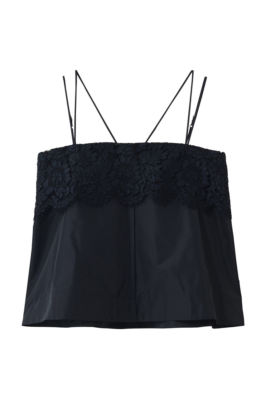 エブール/ebureの【4/3 0:00販売開始】シルキータフタ フレンチレースキャミソール(ネイビー/4310700620/26SSBL22)