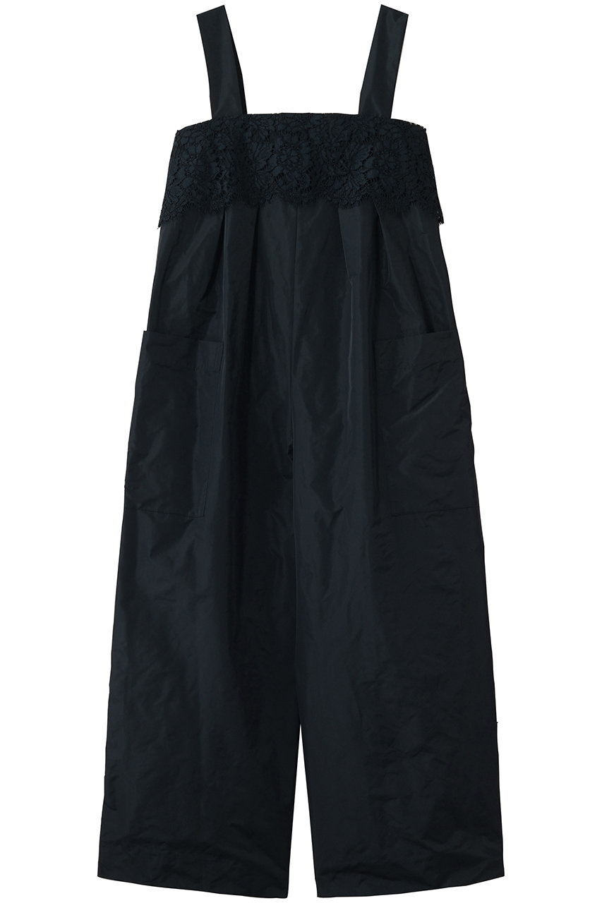 エブール/ebureの【4/3 0:00販売開始】シルキータフタ フレンチレースサロペット(ネイビー/4310300319/26SSOP20)