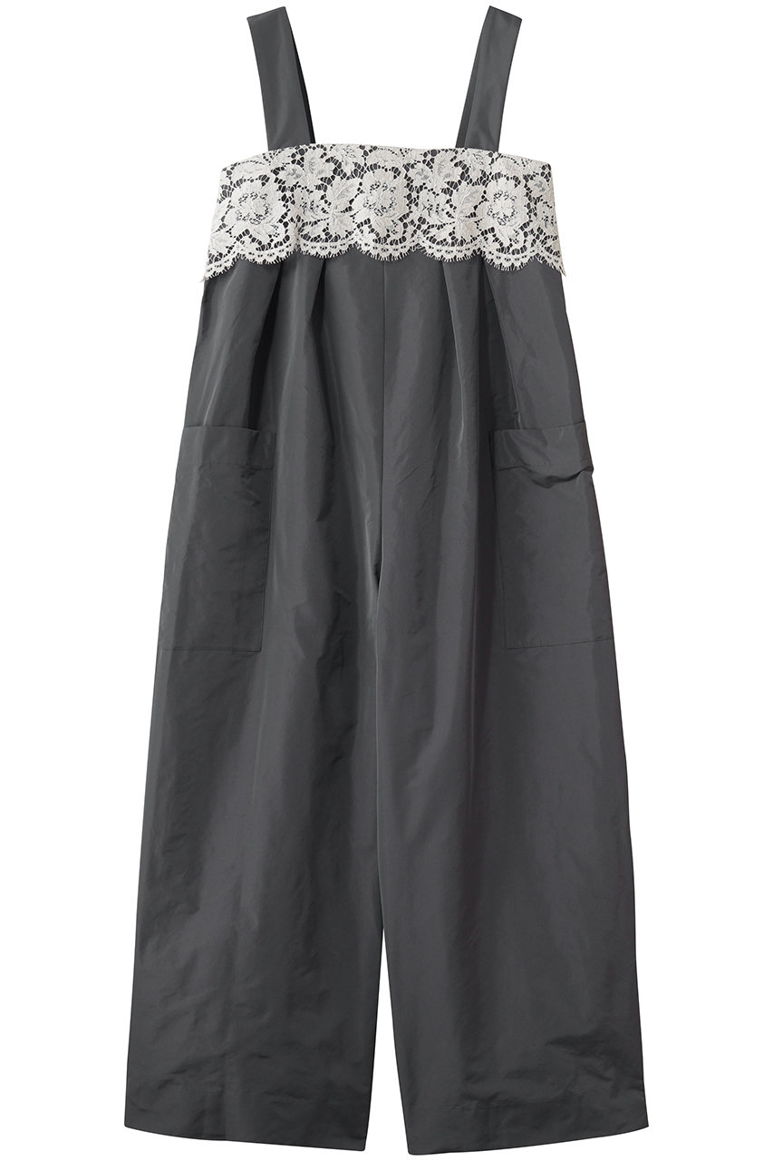 エブール/ebureの【4/3 0:00販売開始】シルキータフタ フレンチレースサロペット(グレー/4310300319/26SSOP20)