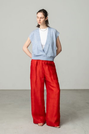 エブール/ebureのリネンシルクシアー オーガンジーイージーパンツ(110600/110601)