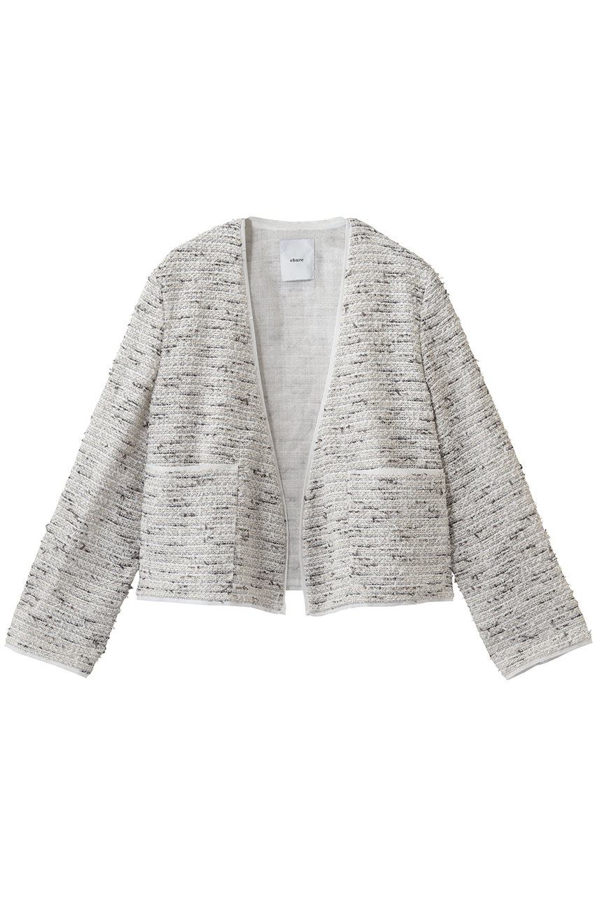 エブール/ebureの【4/3 0:00販売開始】クラウドツィード ノーカラージャケット(ホワイト/4310400200/26SSJK14)