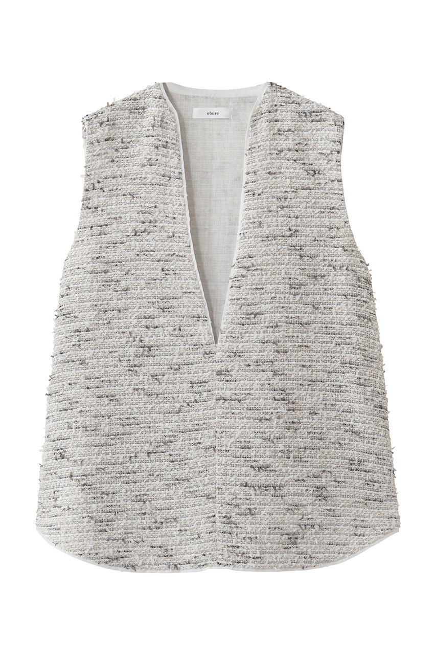 エブール/ebureの【4/3 0:00販売開始】クラウドツィード スリーブレスブラウス(ホワイト/4310700621/26SSBL25)