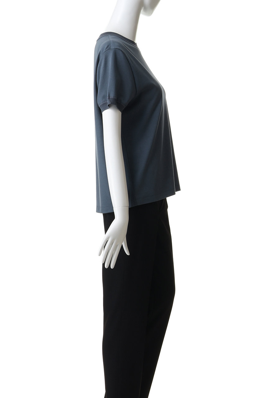 ebure / エブール | × Ron Herman / ロンハーマン コットンポンチ ニットカラー Tシャツ カットソー | 38 | ダークネイビー | レディース ebure(エブール)｜【ebure×Ron Herman】ニットパーツコットンポンチ T