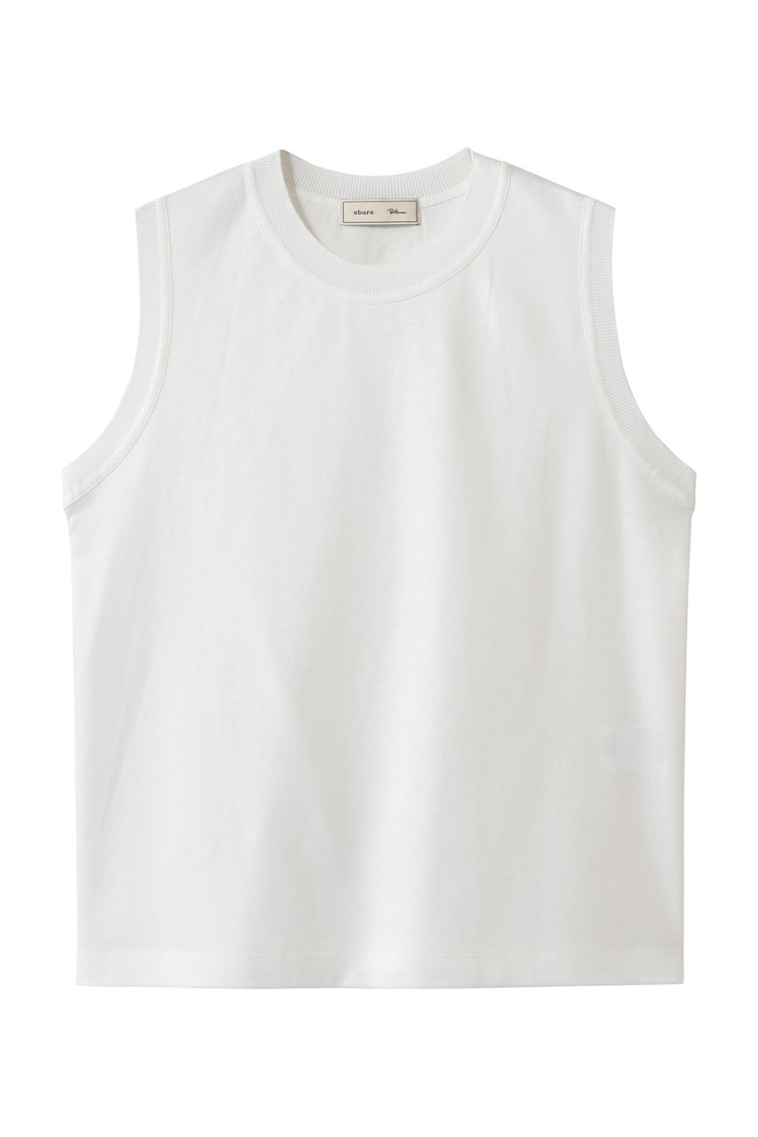 エブール/ebureの【4/4 12:00販売開始】【ebure×Ron Herman】ニットパーツコットンポンチ スリーブレストップ(ホワイト/4310900433/26SSCS07)