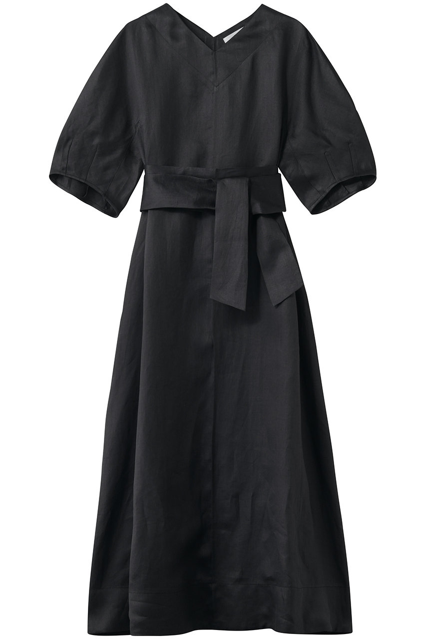 エブール/ebureの【予約販売】ラミーサテン バルーンスリーブベルテッドワンピース(グレー/4310300318/26SSOP21)