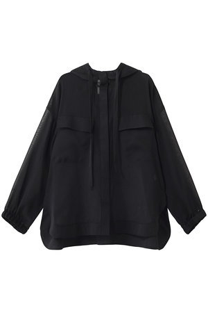 エブール/ebureの【予約販売】ソフトオーガンジー フーデットブルゾン