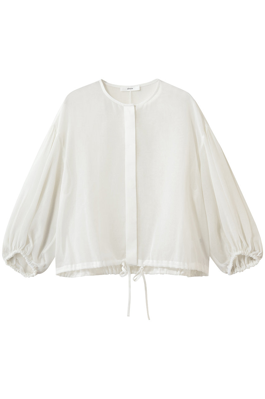 ソフトオーガンジー シャーリングブラウス