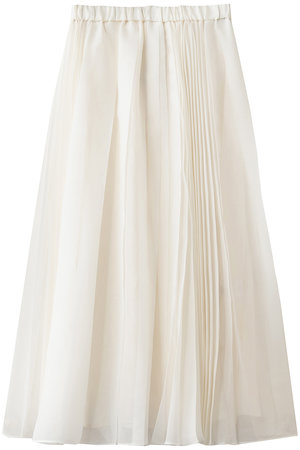 エブール/ebureの【予約販売】ソフトオーガンジー イージープリーツスカート