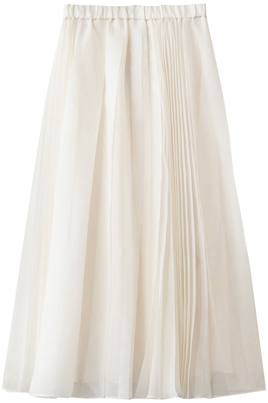 エブール/ebureの【予約販売】ソフトオーガンジー イージープリーツスカート(ホワイト/4310500259/26SSSK21)