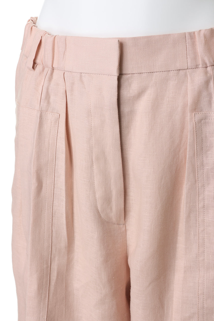 エブール✨タグ付未使用✨ボタニカル リネン パンツ 38 定価4.7万 ebure(エブール)｜ボタニカルリネン ワイドパンツ/ライトピンク の通販