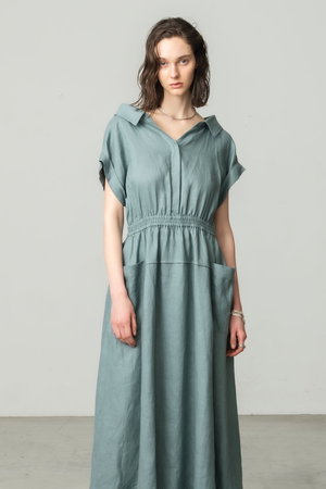 エブール/ebureの【予約販売】ボタニカルリネン シャツワンピース(110500/110503)