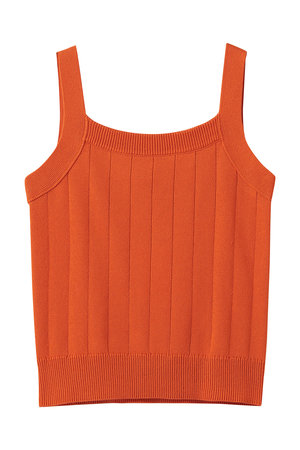 エブール/ebureの【予約販売】ボタニカルダイコットンミドルゲージ ワイドリブニットキャミソール(110300/110301)