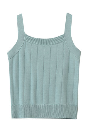 エブール/ebureの【予約販売】ボタニカルダイコットンミドルゲージ ワイドリブニットキャミソール(110300/110301)