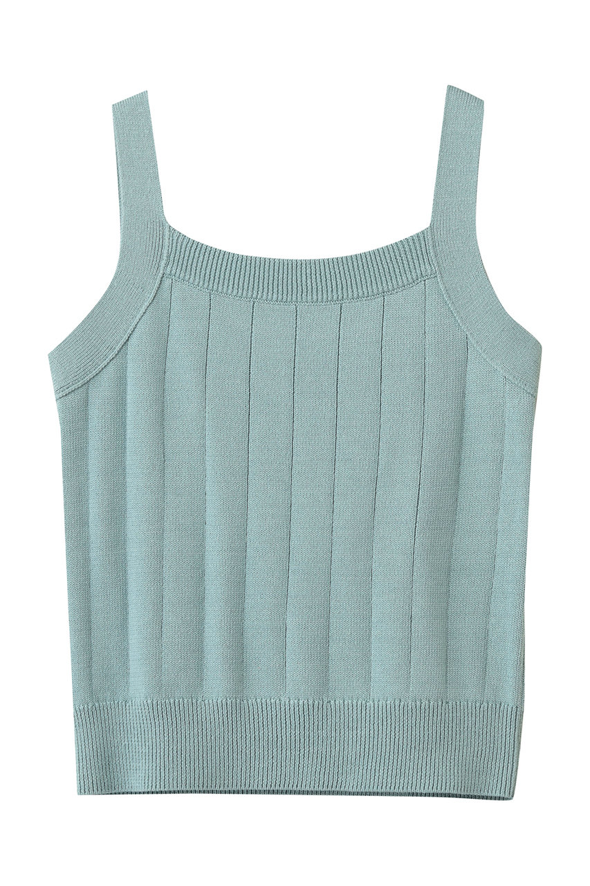 エブール/ebureの【予約販売】ボタニカルダイコットンミドルゲージ ワイドリブニットキャミソール(グリーン/4310800236/26SSKT25)