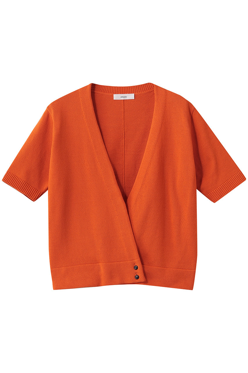 エブール/ebureの【予約販売】ボタニカルダイコットンミドルゲージ カシュクールニットトップス(オレンジ/4310800237/26SSKT26)