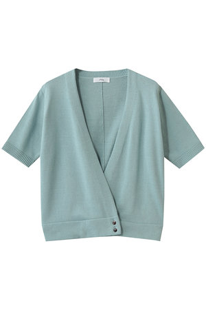 エブール/ebureの【予約販売】ボタニカルダイコットンミドルゲージ カシュクールニットトップス(110300/110303)