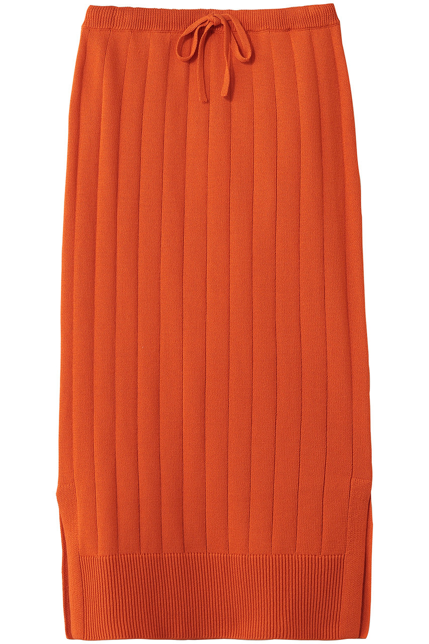 エブール/ebureの【予約販売】ボタニカルダイコットンミドルゲージ ワイドリブニットスカート(オレンジ/4310500267/26SSSK19)