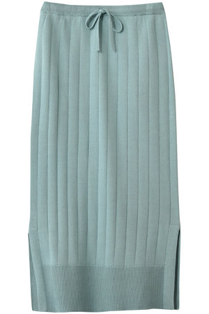 エブール/ebureの【予約販売】ボタニカルダイコットンミドルゲージ ワイドリブニットスカート(110700/110703)