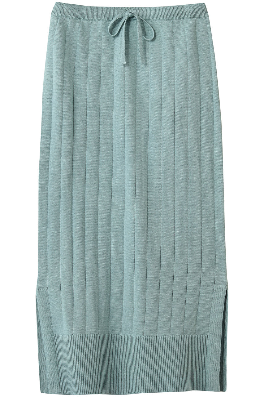 エブール/ebureの【予約販売】ボタニカルダイコットンミドルゲージ ワイドリブニットスカート(グリーン/4310500267/26SSSK19)