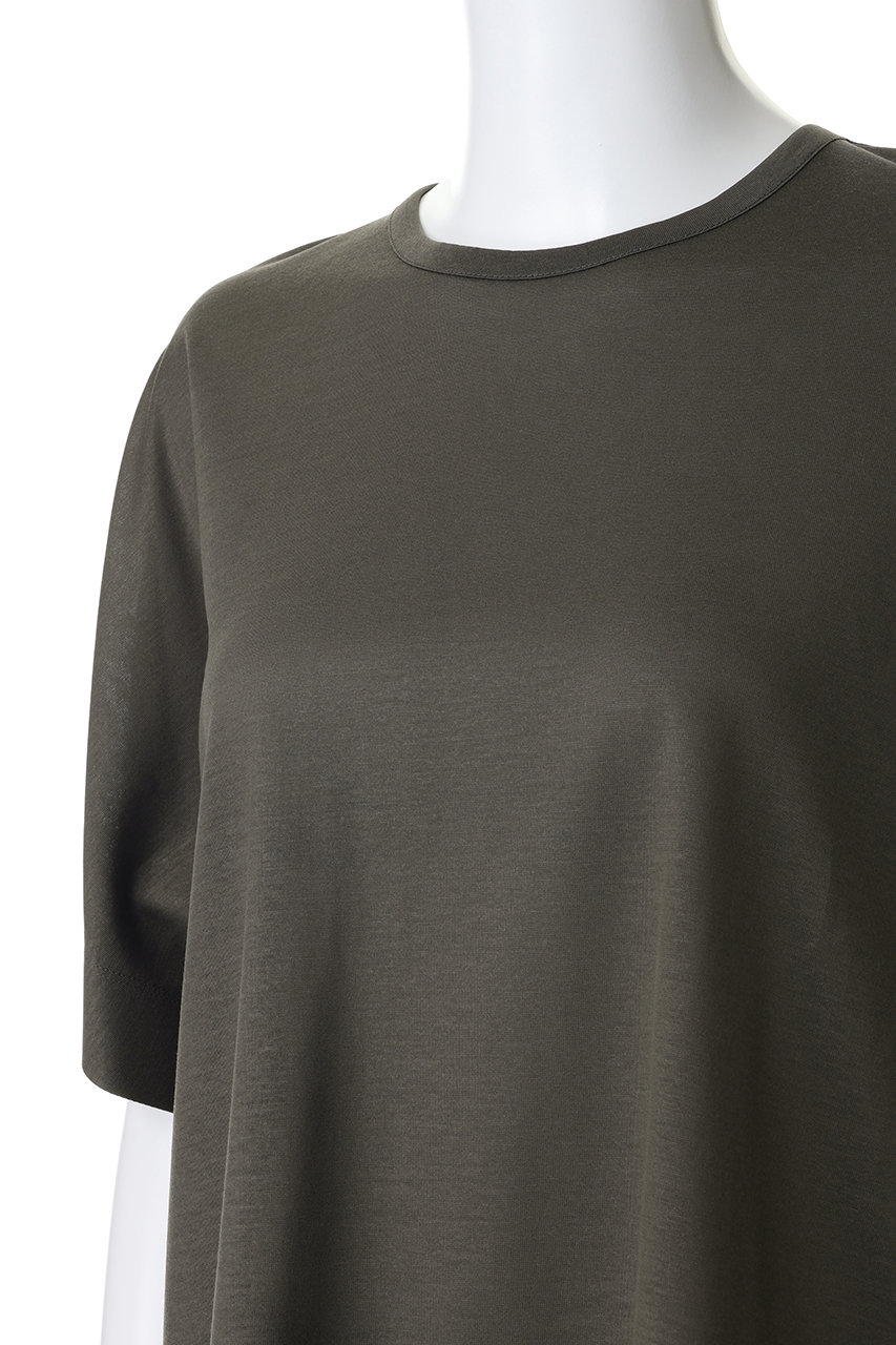 ebure エブール 半袖スウェットトップス ダークブラウン Tシャツ ebure(エブール)｜ソフトドレープ Tブラウス/ブラウン の通販