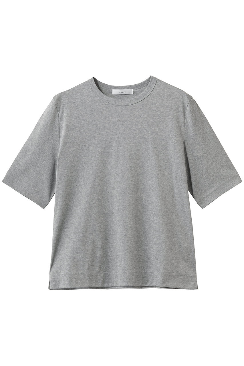 エブール/ebureの【4/24 0:00販売開始】ナチュラルファンクションスムース 5分袖コンパクトTシャツ(トップグレー/4310900538/26SSCS10)
