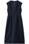 【5/15 0:00販売開始】コットンフラワージャカード フレンチスリーブワンピース エブール/ebure ネイビー