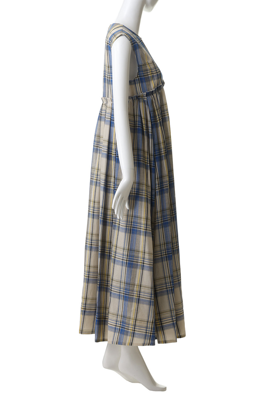 ebure(エブール)｜キュプラリネンチェック ノースリーブワンピース