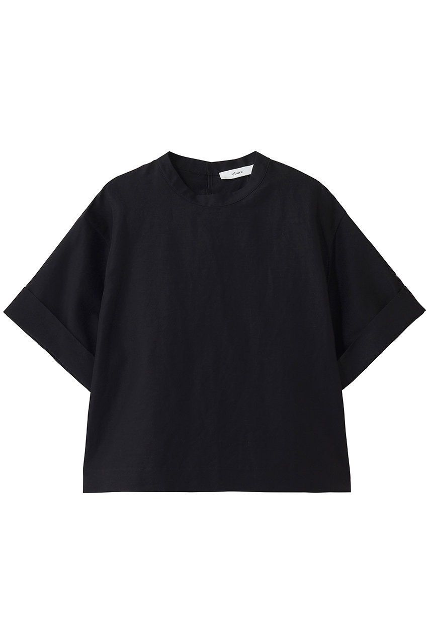 エブール/ebureの【5/15 0:00販売開始】リネンコットンタイプライター ショートTブラウス(ブラック/4310700676/26SSBL26)