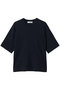 【5/15 0:00販売開始】シアーコットンアセテート クルーネックニットプルオーバー エブール/ebure ネイビー