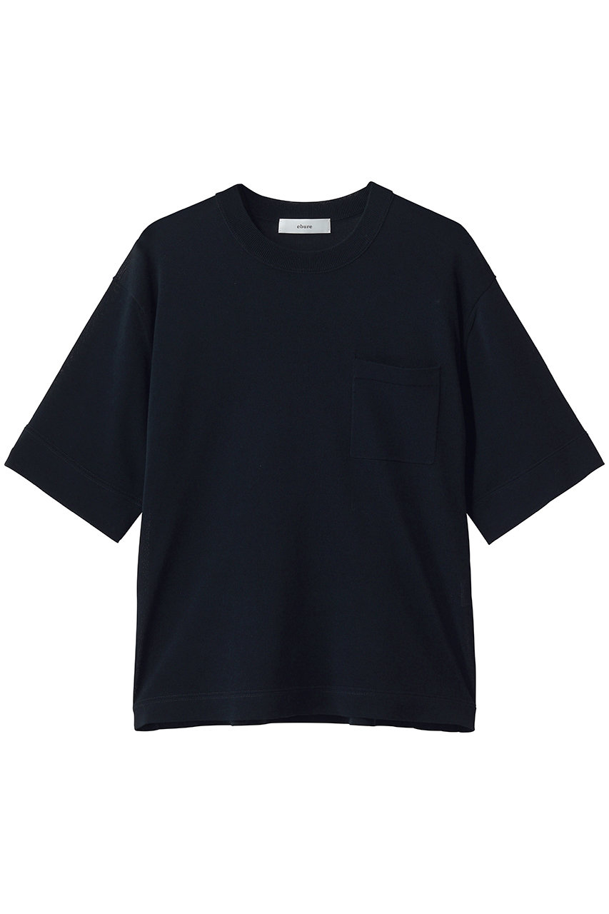 エブール/ebureの【5/15 0:00販売開始】シアーコットンアセテート クルーネックニットプルオーバー(ネイビー/4310800262/26SSKT27)
